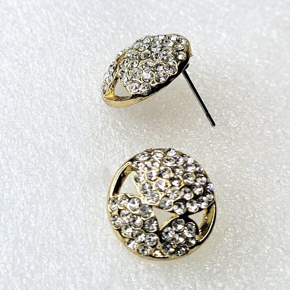 Small Crystal Round Earrings - Picture 3 of 9